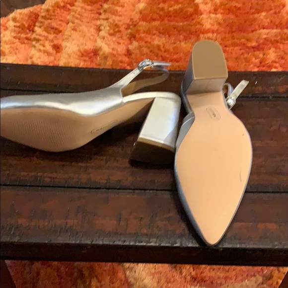 Silver Chunky Heel Pump - Picture 5 of 6